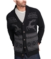 Weatherproof Mens Reindeer Cardigan Sweater black S