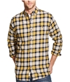 Weatherproof Mens Flannel Plaid Button Up Shirt straw 3XL