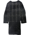Eileen Fisher Womens Plaid Coat black L