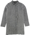 Eileen Fisher Womens Notch Collar Long Jacket charcoal L