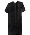 Eileen Fisher Womens Velvet Tie Back Shift Dress gray PP