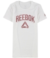 Reebok Womens Superhero Logo Graphic T-Shirt white XS