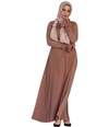 Verona Collection Womens Ruffle-Sleeve Maxi Dress medbrown M