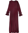Verona Collection Womens Ruffle-Sleeve Maxi Dress medpurple XS