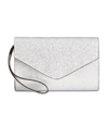 Rosie Harlow Womens Glitter Wristlet Clutch Handbag Purse silver