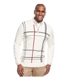 Geoffrey Beene Mens Windowpane Quarter-Zip Pullover Sweater