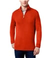 Geoffrey Beene Mens Ribbed Yoke 1/4 Zip Pullover Sweater rust Big 2X