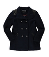 Apt. 9 Womens Boucle' Double Breasted Military Jacket navy L