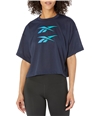 Reebok Womens Logo Graphic T-Shirt blue S