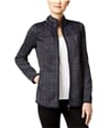 G.H. Bass & Co. Womens Contrasting Mock-Neck Bomber Jacket