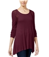 Hippie Rose Womens Tunic Pullover Blouse burgundy M