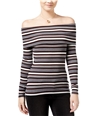 Hippie Rose Womens Striped Off The Shoulder Pullover Blouse blkwhtred M