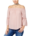 Hippie Rose Womens Cinched Bell-Sleeve Pullover Blouse velvetblush M
