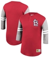 Mitchell & Ness Mens St. Louis Cardinals Henley Shirt slcscar XL