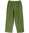 HC Collection Womens Pintuck Hem Casual Cropped Pants green M/25