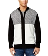 Sean John Mens Jacquard Zip-Up Cardigan Sweater