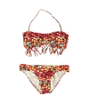 Hobie Womens Chevron Fringe Side Tab 2 Piece Bandeau, TW2