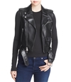 Theory Womens Faux Leather Outerwear Vest black P