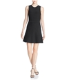 Theory Womens Solid Fit & Flare Dress black L