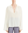 Theory Womens Chiffon Sailor Pullover Blouse white S