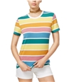 Carbon Copy Womens Striped Basic T-Shirt multi S