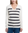 Tommy Hilfiger Womens Sequin-Stripe Pullover Sweater