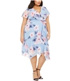 Jessica Howard Womens Floral-Print Wrap Dress blu 6P