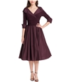 Jessica Howard Womens Ruched Fit & Flare Dress