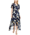 Jessica Howard Womens Floral High-Low Maxi Dress