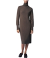 b New York Womens Solid Sweater Dress cocoa XL
