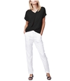 b New York Womens High Low Basic T-Shirt black XL