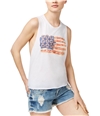 Kid Dangerous Womens Bacon Flag Graphic Muscle Tank Top white XS
