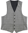 Michael Kors Mens Plaid Five Button Vest grey 46