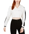 Kendall Kylie Womens Cropped Hoodie Sweatshirt white S