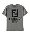 SUVAS Mens Friend Or Foe Logo Graphic T-Shirt htrgrey M
