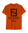 SUVAS Mens Friend Or Foe Logo Graphic T-Shirt orange L