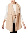 Kensie Womens Fuzzy Fashion Vest beige L