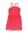 Kensie Womens Crochet A-line Sheath Dress hotpink M