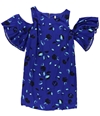 Kensie Womens Floating Petals Shift Dress darksapphire XL