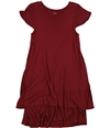 Kensie Womens Heathered A-line Dress red S