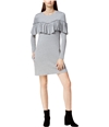 Kensie Womens Ruffled Sweater Dress hgr M