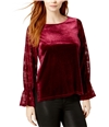 Kensie Womens Lace Sleeve Knit Blouse cwd L