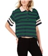 Rules of Etiquette Womens Boxy Striped Polo Shirt greennavy M