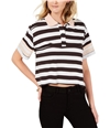 Rules of Etiquette Womens Boxy Striped Polo Shirt vntgblkwht S