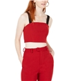 Line & Dot Womens 2-Tone Crop Top Blouse red XS