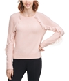 Calvin Klein Womens Fringe Trim Pullover Sweater pink M
