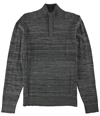 Alfani Mens Solid Quarter-Zip Pullover Sweater blackicehtrm S