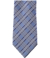 Kenneth Cole Mens Plaid Silk Self-tied Necktie navy One Size