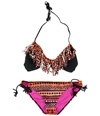Raisins Womens Tribal Side Tie 2 Piece Bikini pink XL