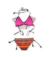Raisins Womens Tribal Fringe 2 Piece Bikini pink M
